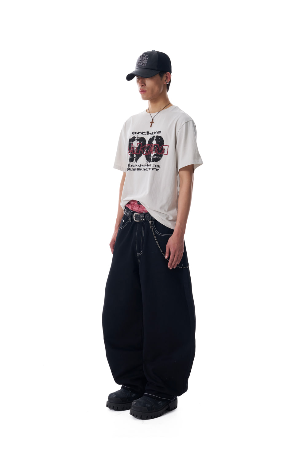 トップス AAKAM Painted 98 Half Top (Light Gray) Painted 98 Half Top (Light Gray) - AAKAM