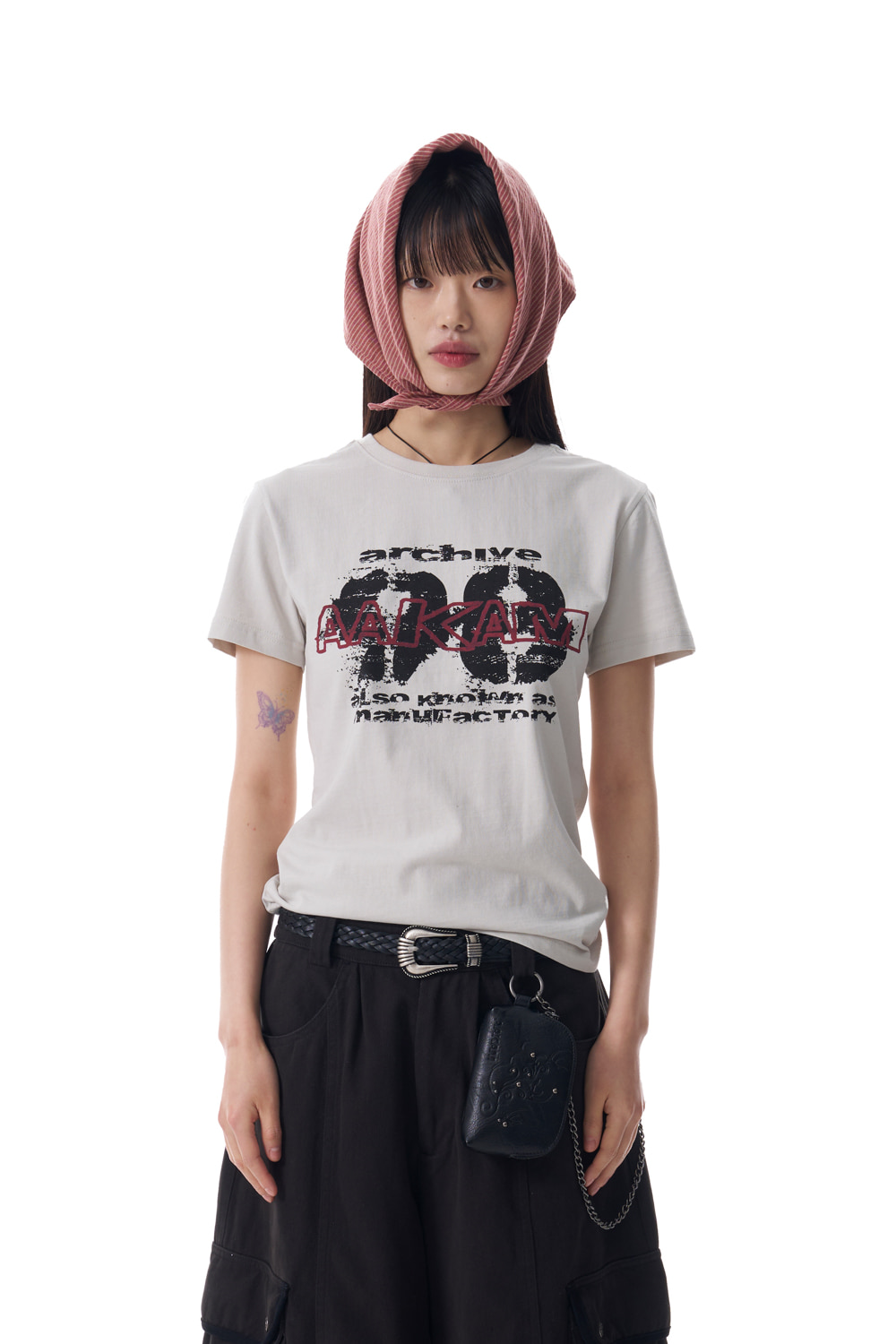 トップス AAKAM Painted 98 Half Top (Light Gray) Painted 98 Half Top (Light Gray) - AAKAM