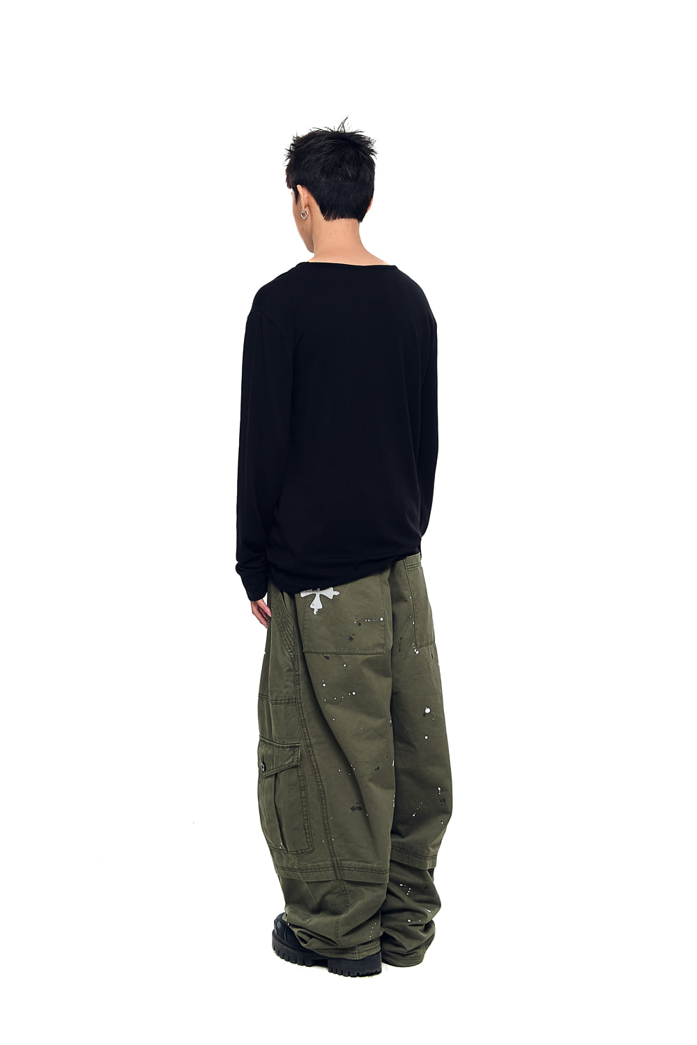 Painted Military Cargo Pants (Khaki) - AAKAM
