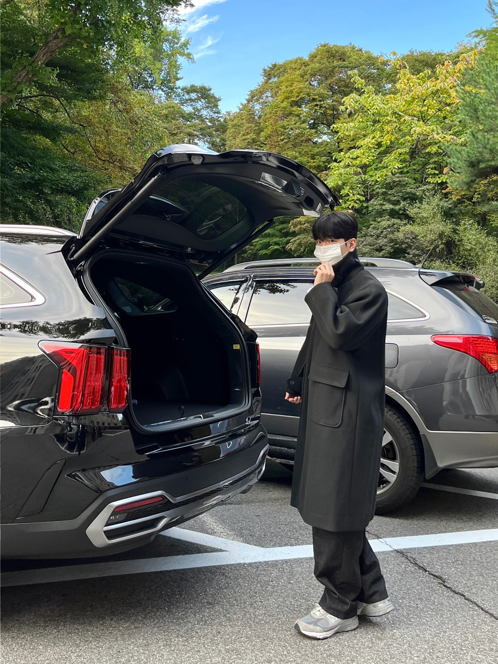 코트 모델 착용 이미지-S57L13