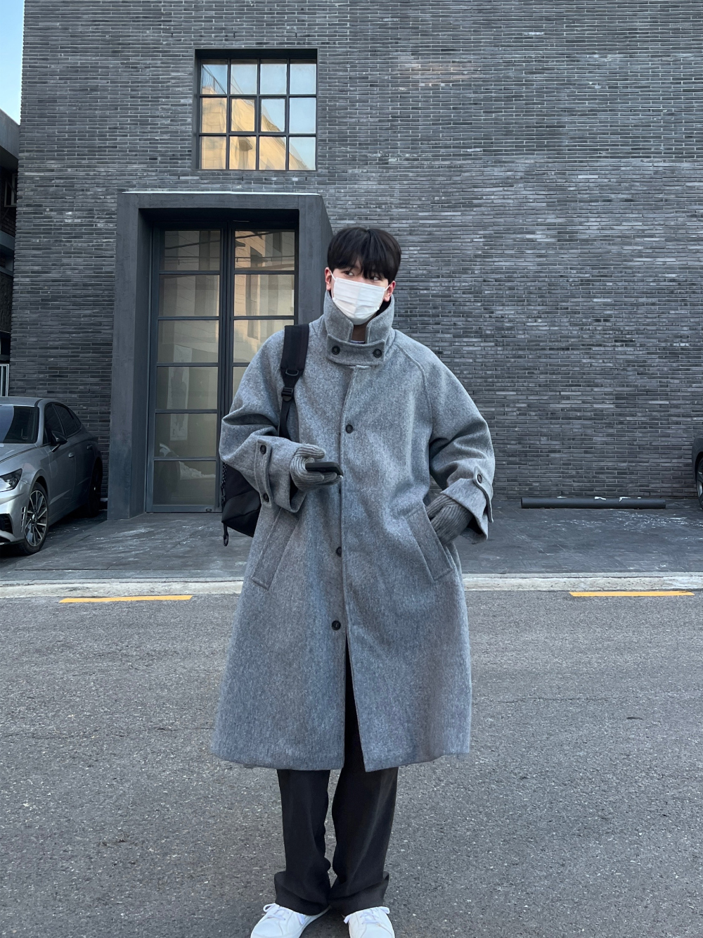 코트 모델 착용 이미지-S61L37