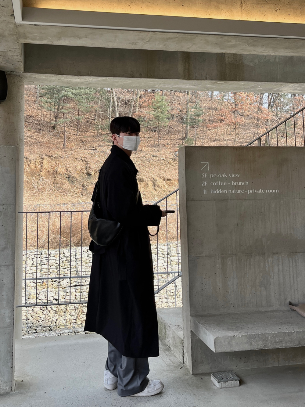 코트 모델 착용 이미지-S63L14