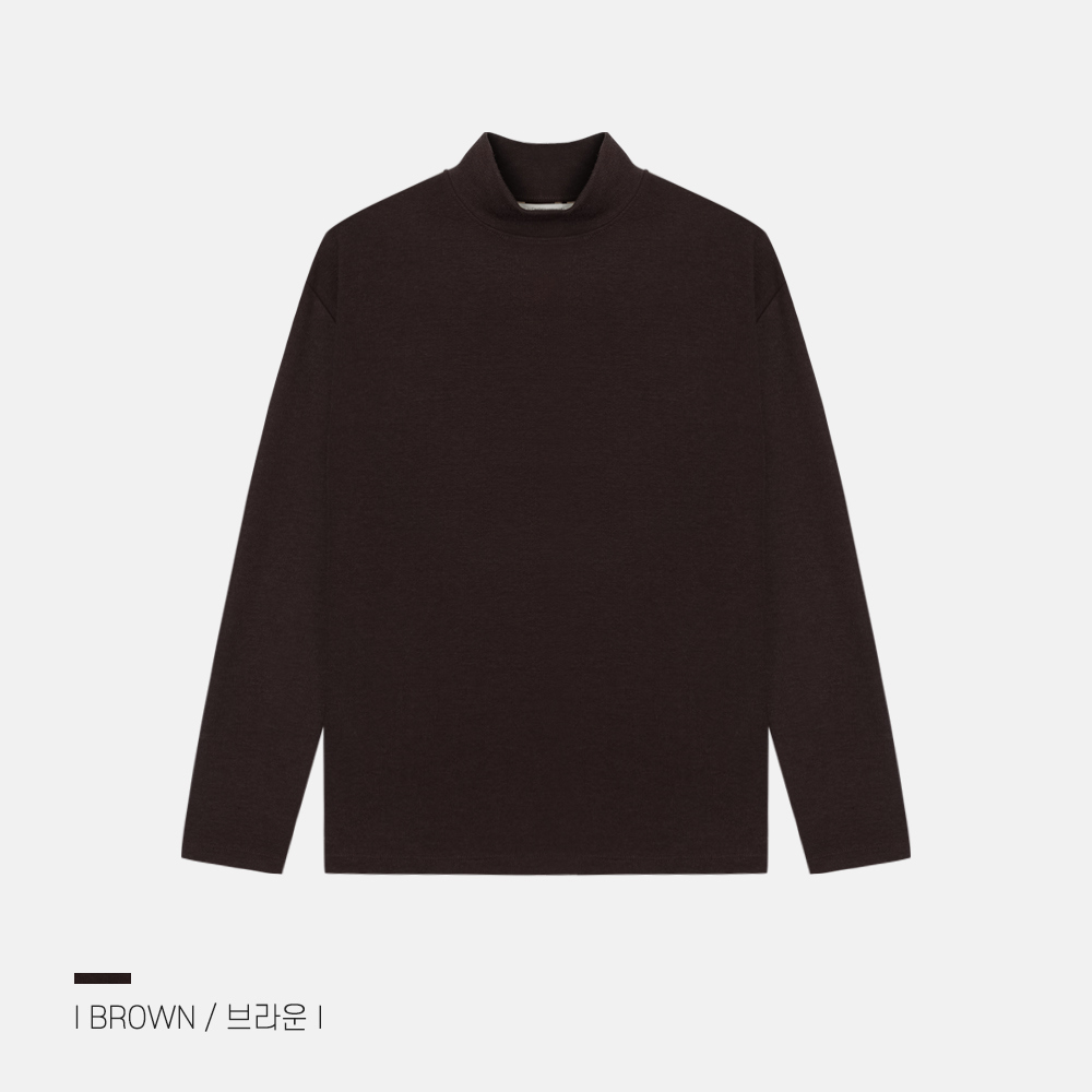 긴팔 티셔츠 초콜렛 색상 이미지-S75L7