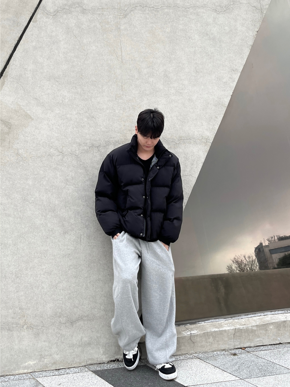 패딩 모델 착용 이미지-S84L50