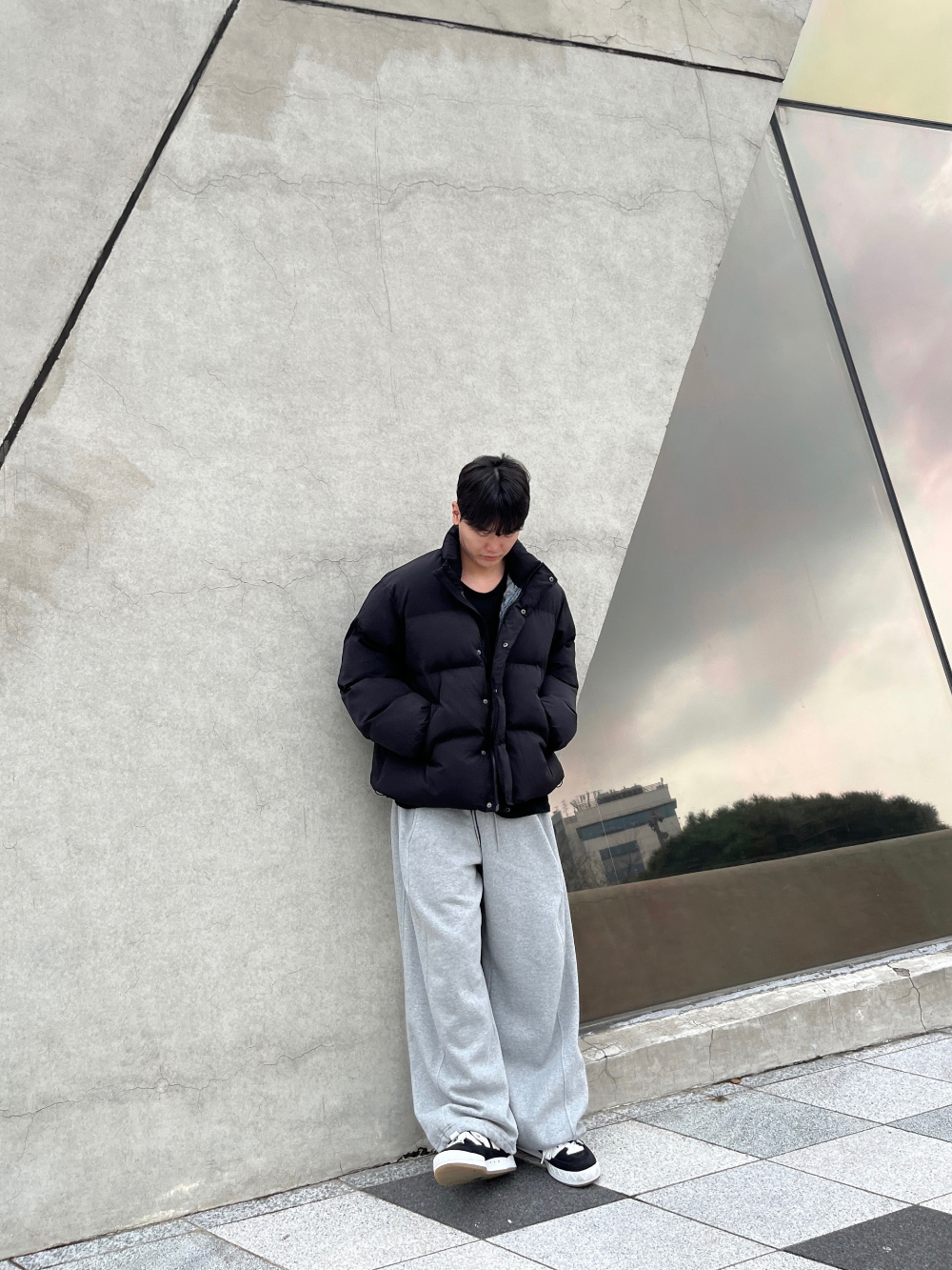 패딩 모델 착용 이미지-S84L36