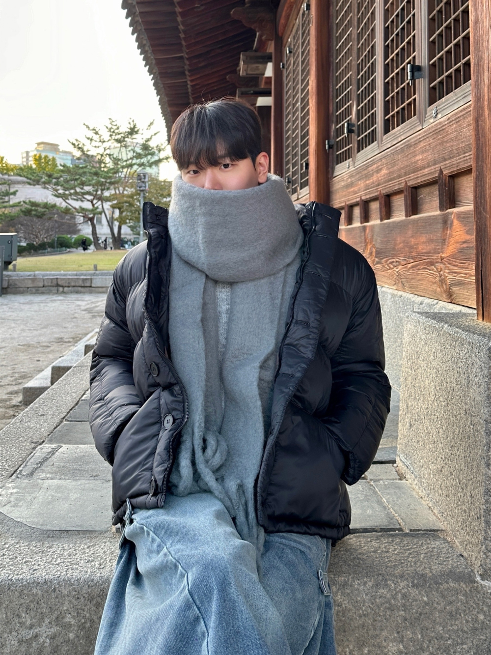바지 모델 착용 이미지-S77L31