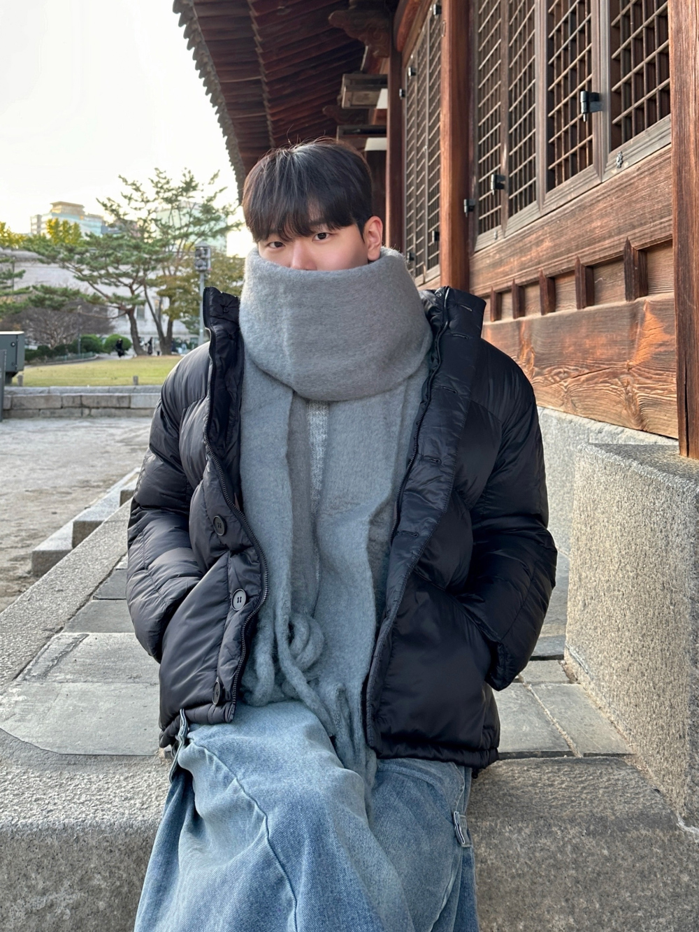 패딩 모델 착용 이미지-S86L32