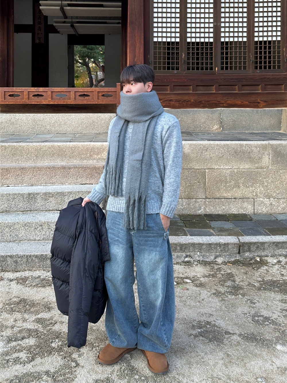 바지 모델 착용 이미지-S77L32