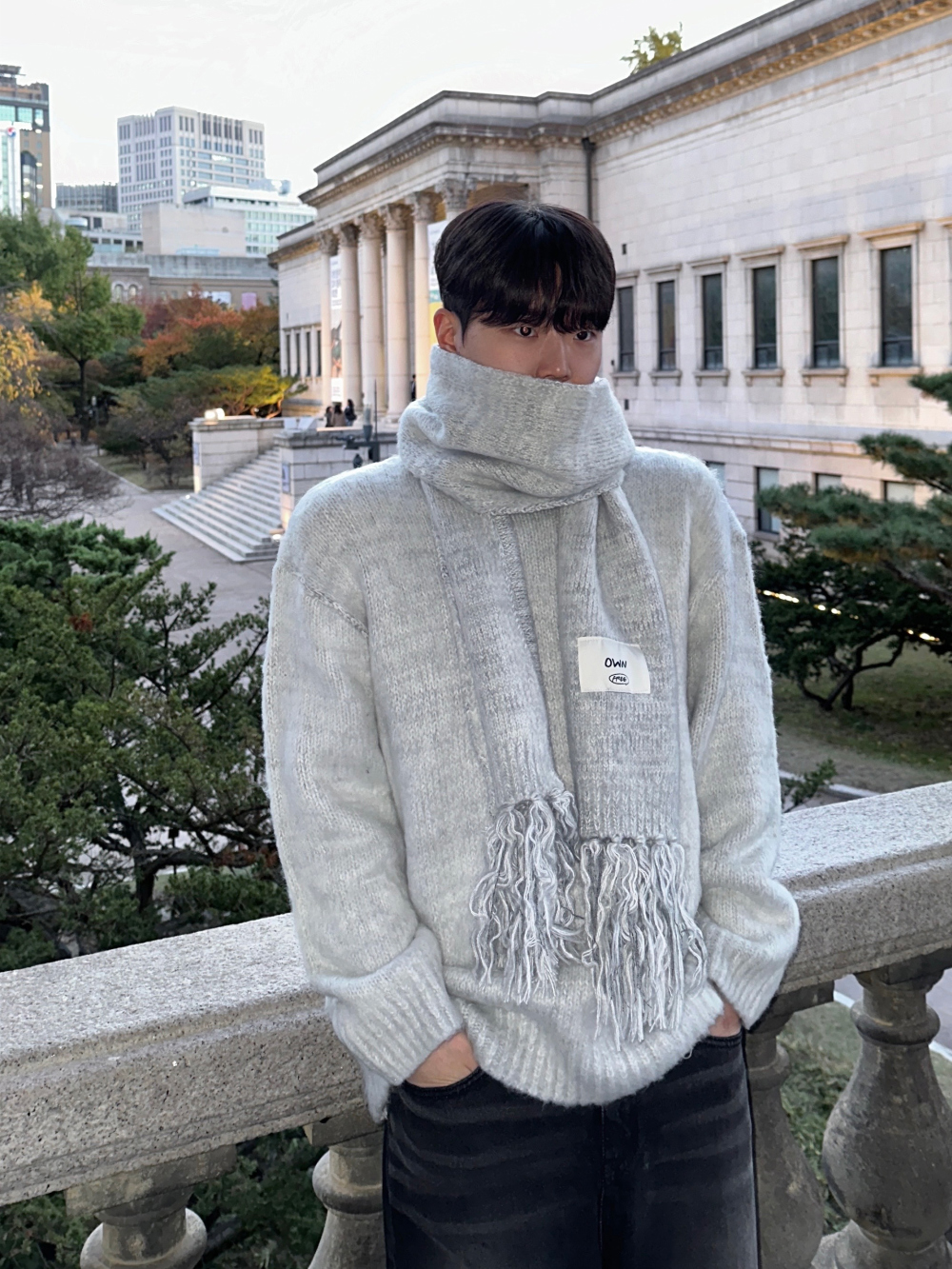 머플러 모델 착용 이미지-S72L30