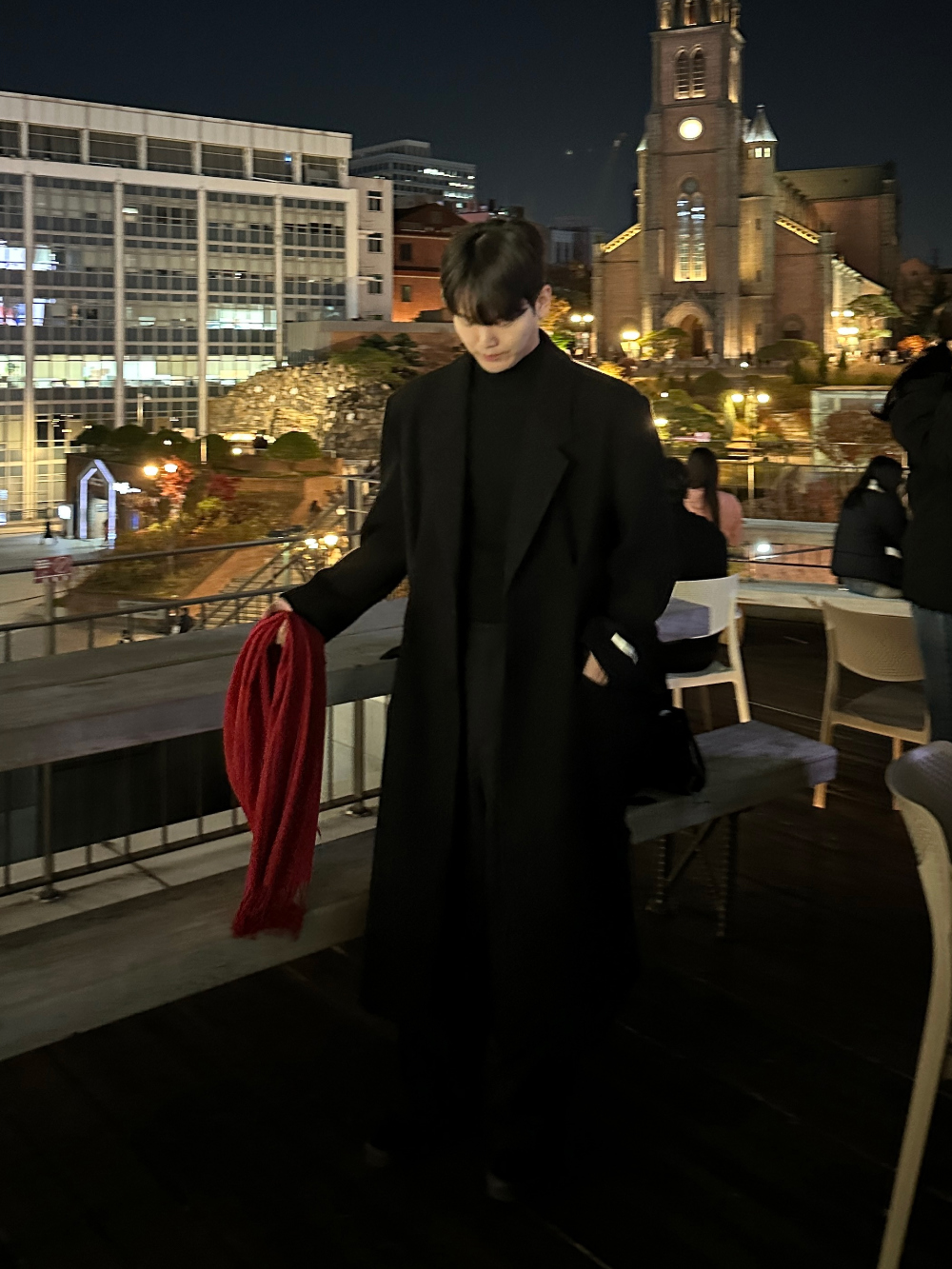 코트 모델 착용 이미지-S75L12