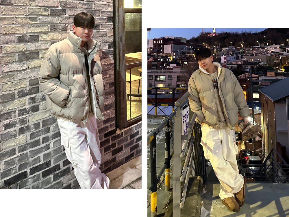 패딩 모델 착용 이미지-S105L2