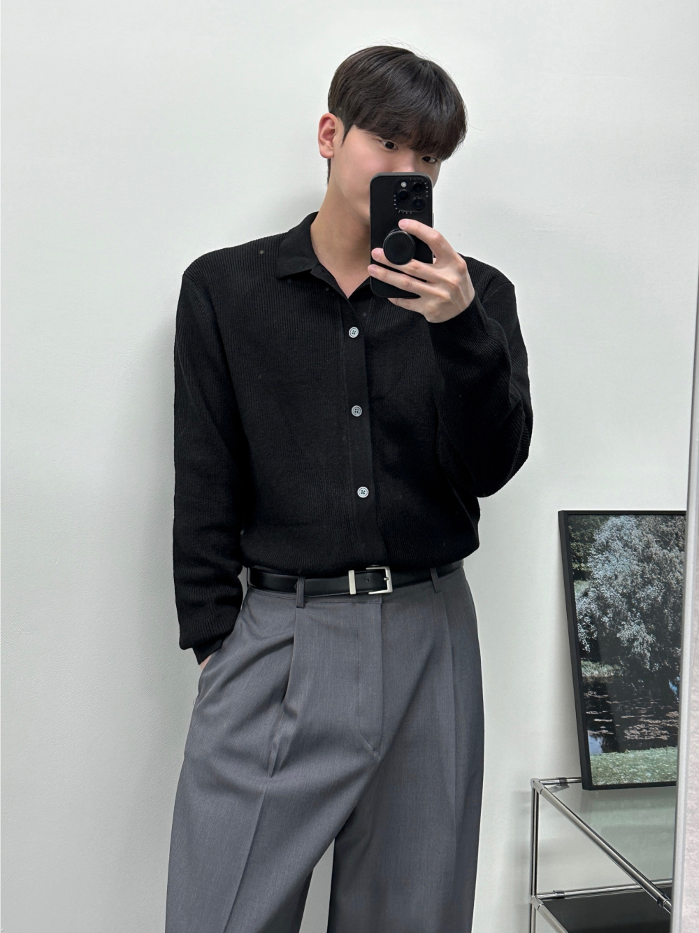 카디건 모델 착용 이미지-S23L34