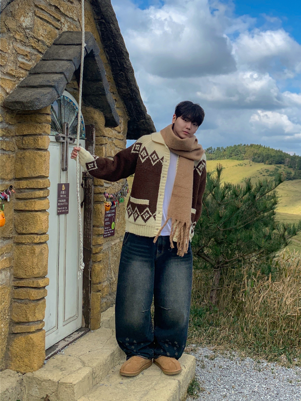 카디건 모델 착용 이미지-S51L4