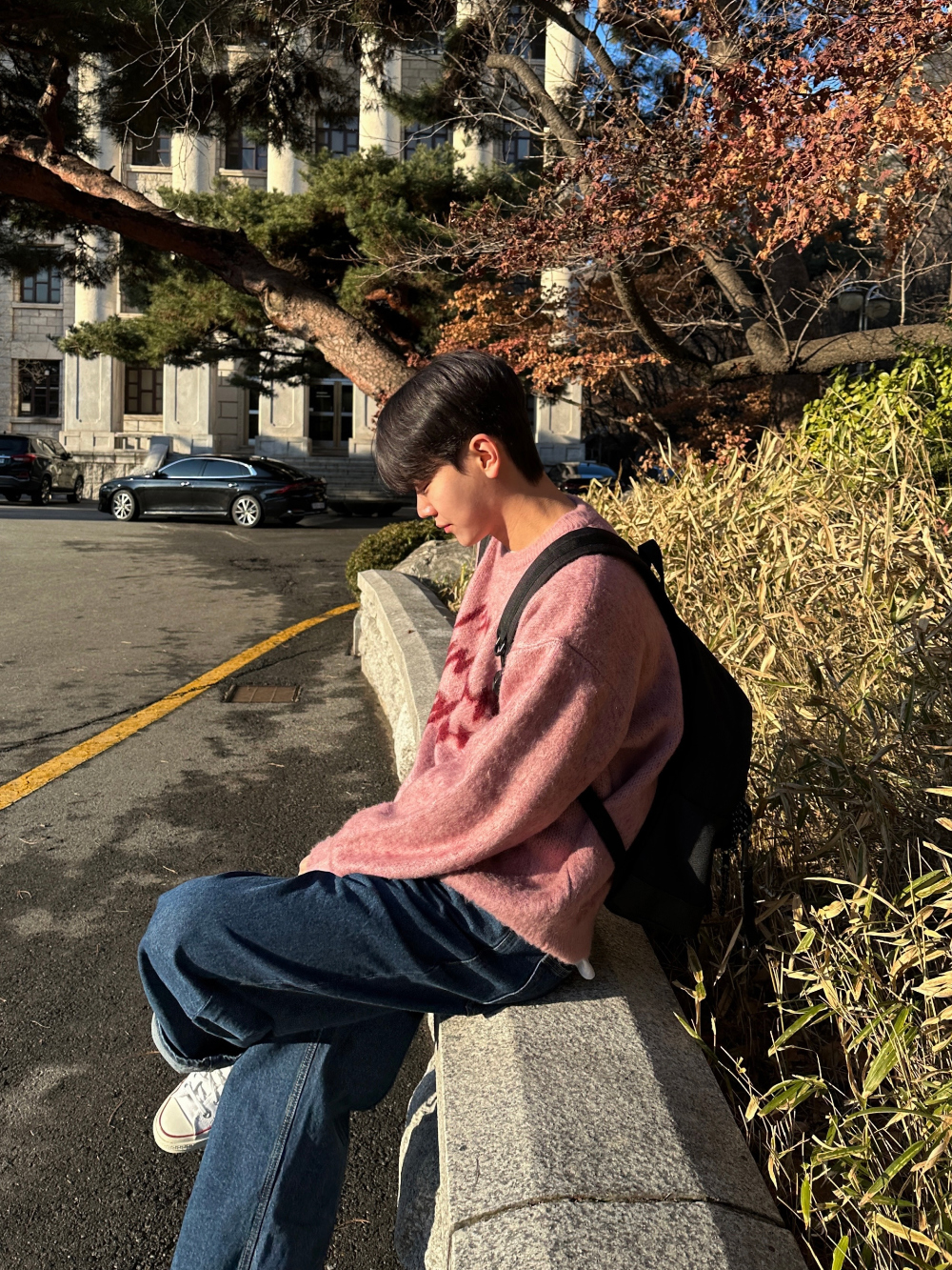 긴팔 티셔츠 모델 착용 이미지-S73L18