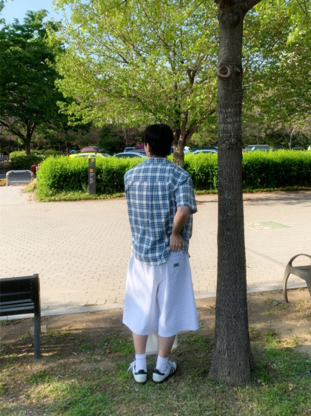 반바지 모델 착용 이미지-S135L17