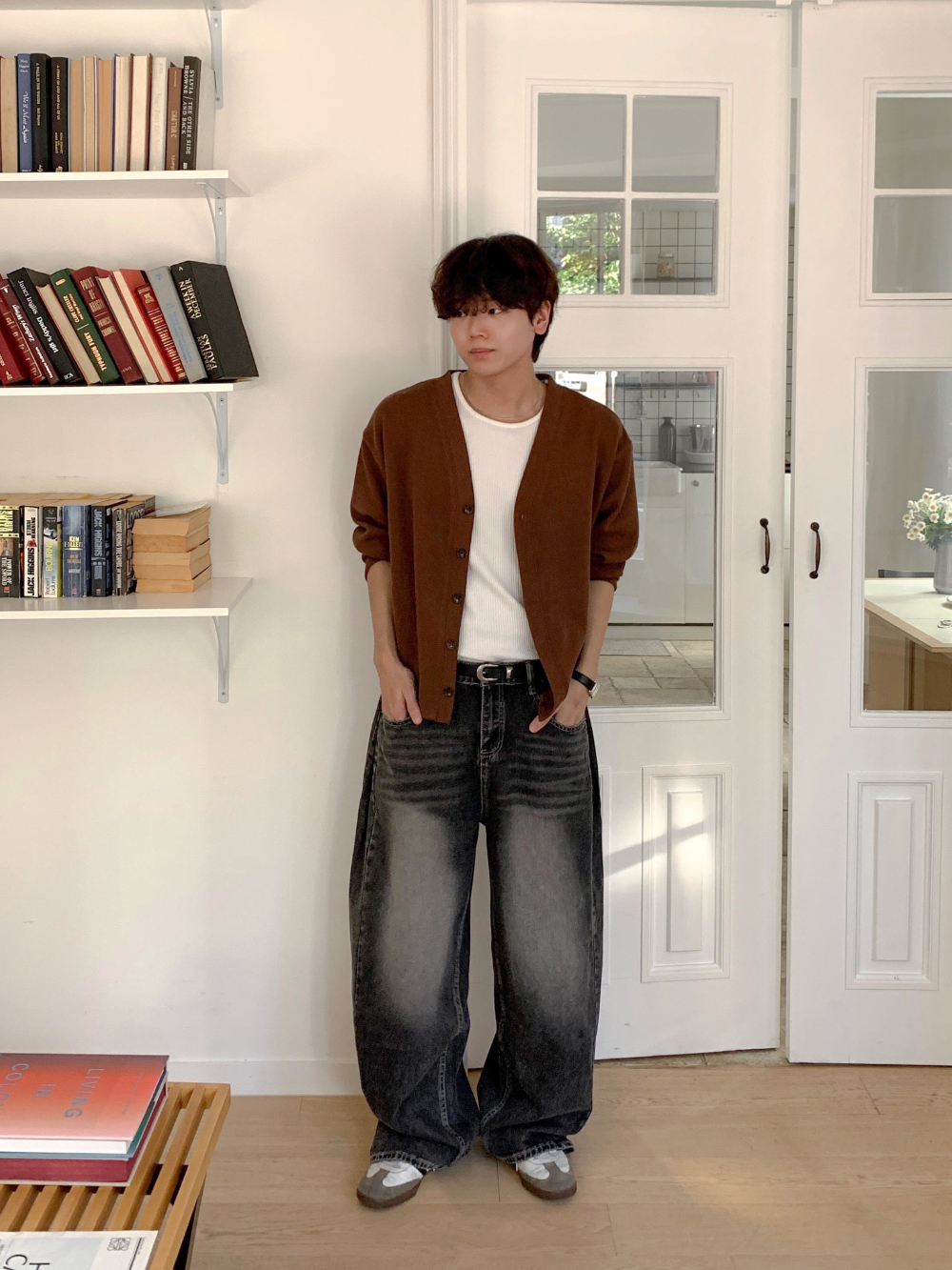 카디건 모델 착용 이미지-S183L54