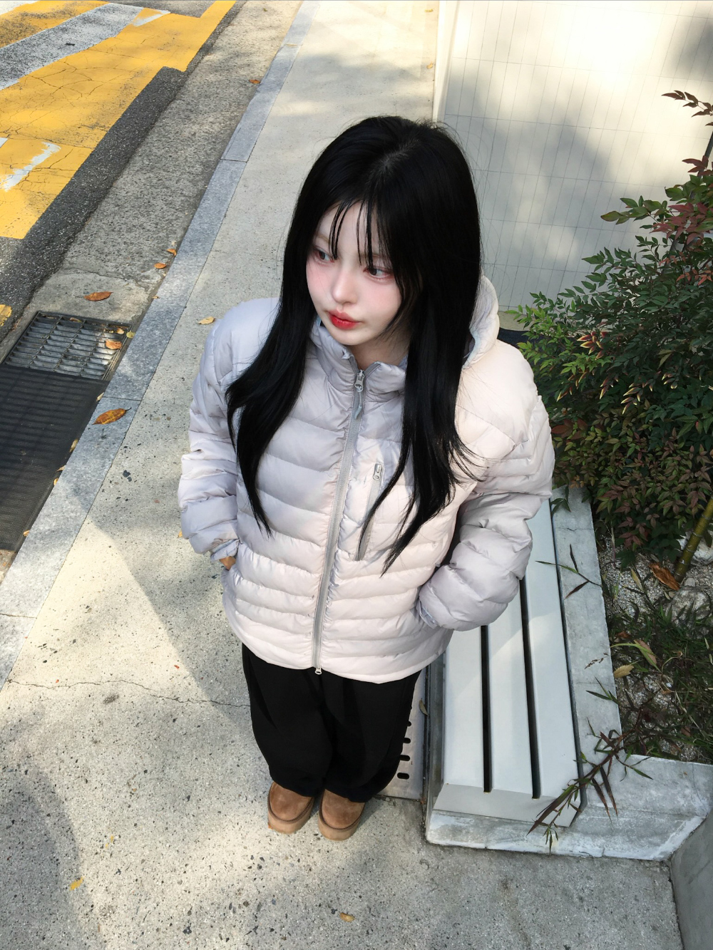 패딩 모델 착용 이미지-S195L38