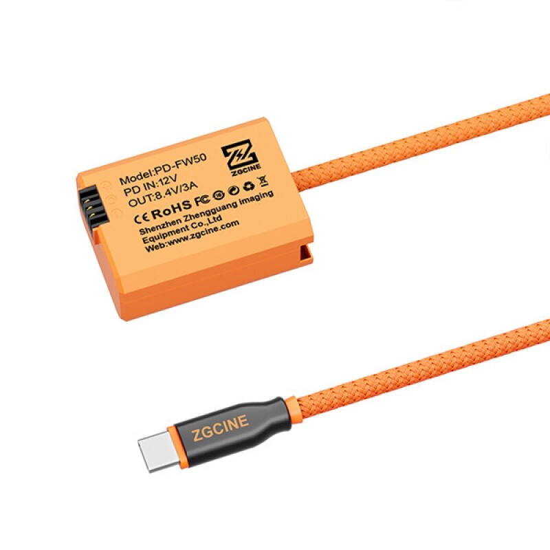 ZGCINE PD-FW50 USB-C to NP-FW50 더미 배터리케이블