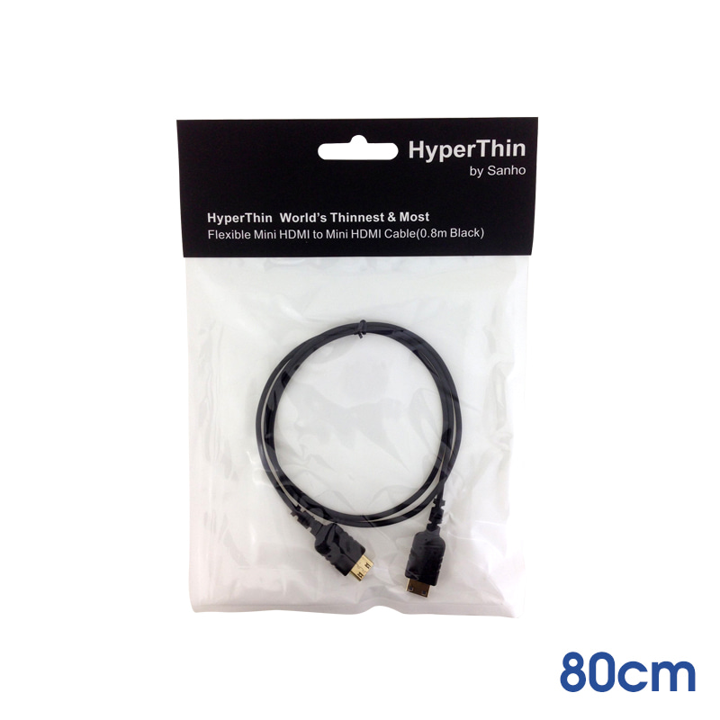 하이퍼틴 SAHTMM08BLACK 미니 to 미니 HDMI 케이블 80cm