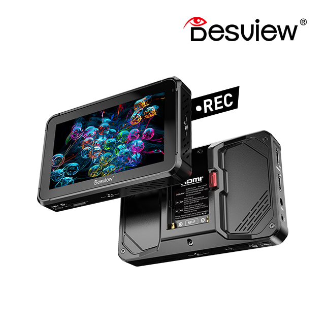 데스뷰 Visual 6 카메라 방송용 5.5인치 프리뷰 모니터 터치 REC 지원