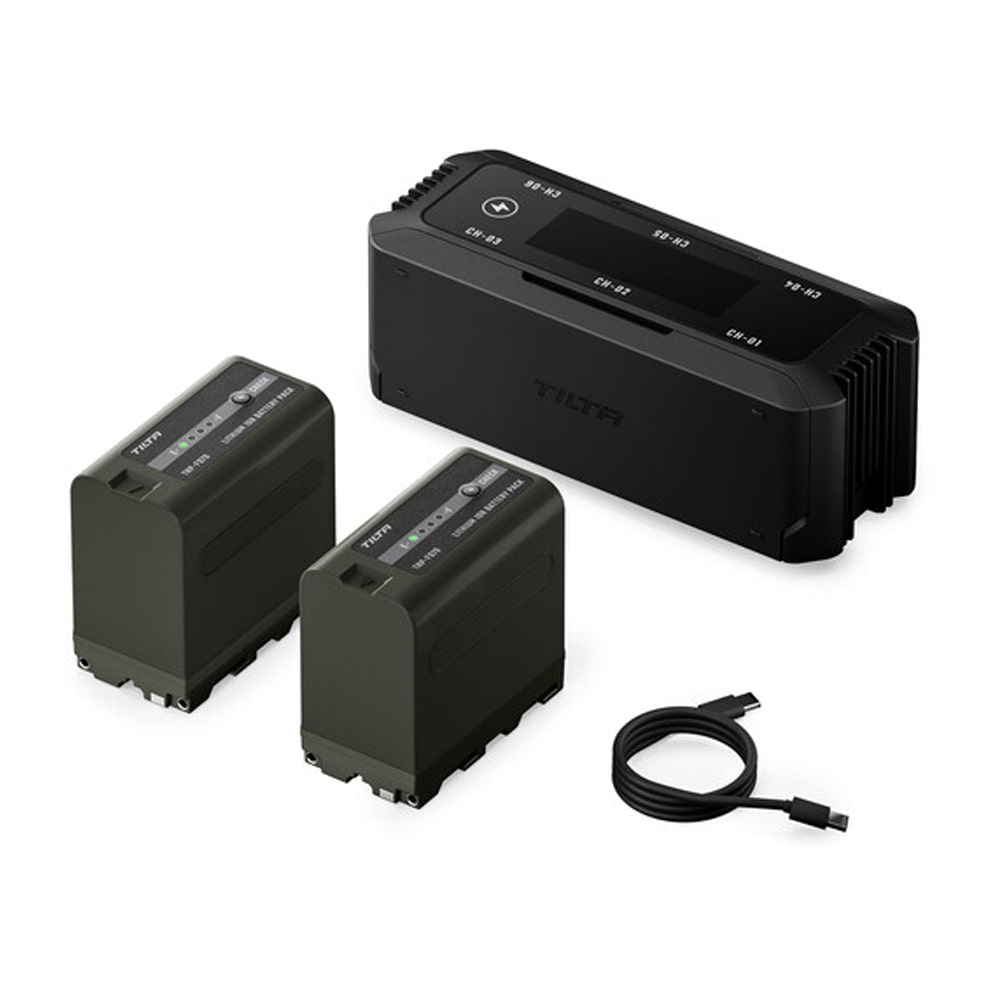 틸타 TBC-NPF-A-B NP-F970 배터리 2개 포함 USB-C PD 6채널 LCD 충전기 키트