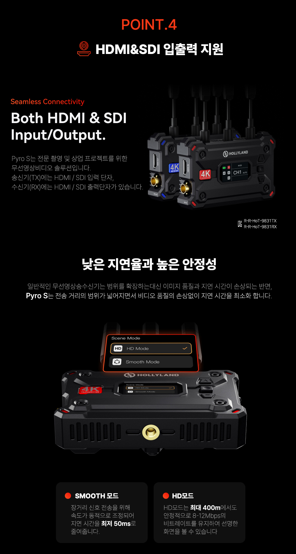 홀리랜드 Hollyland Pyro S 홀리랜드 파이로 S 송수신기 키트 상세 정보 6