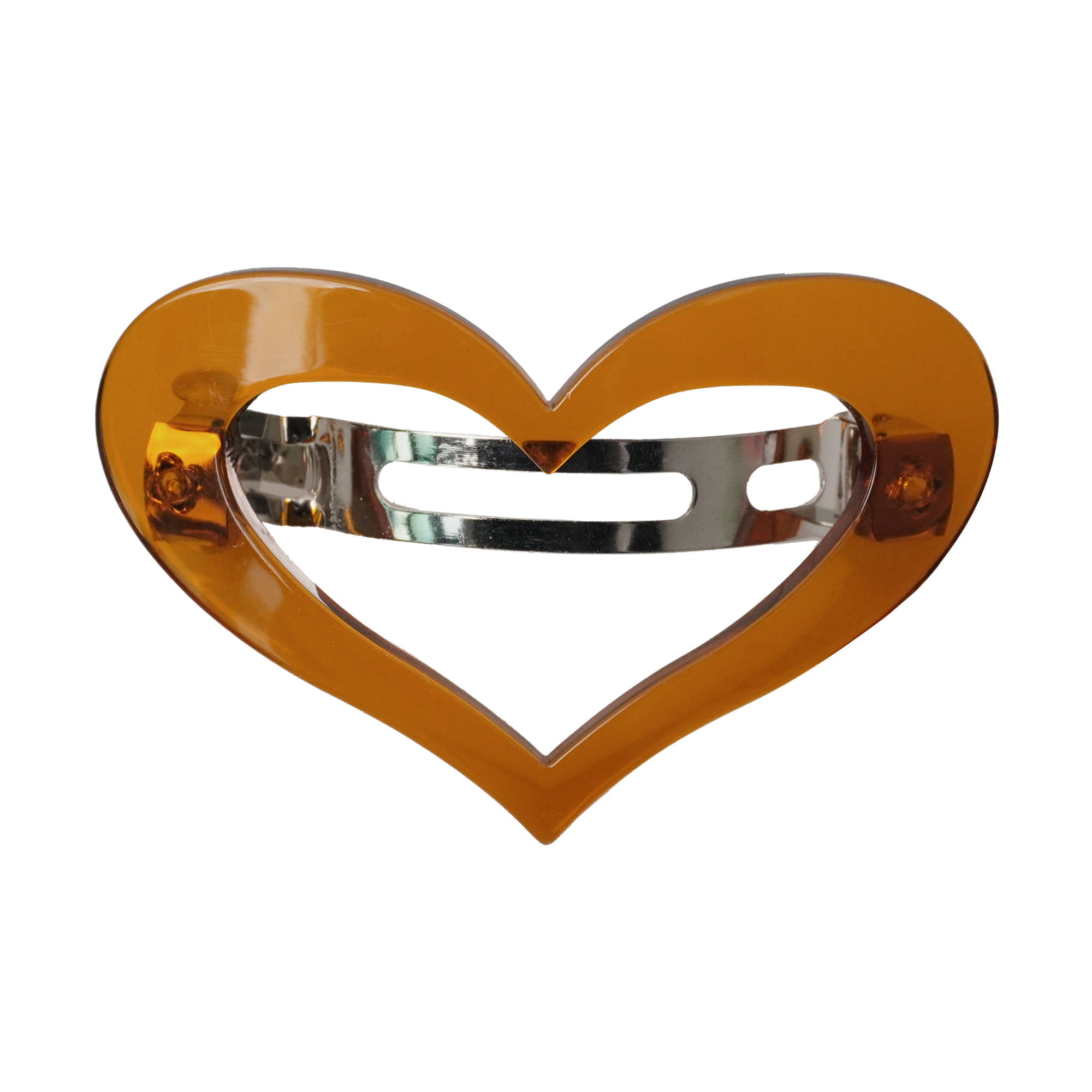 transparent heart pin (brown)