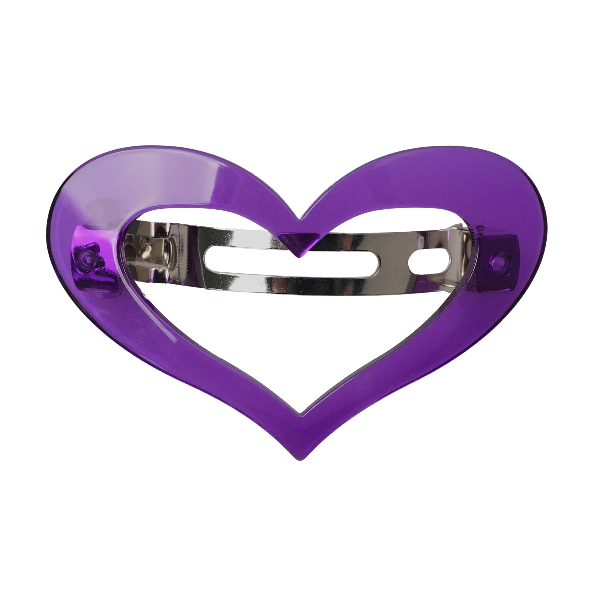 transparent heart pin (purple)