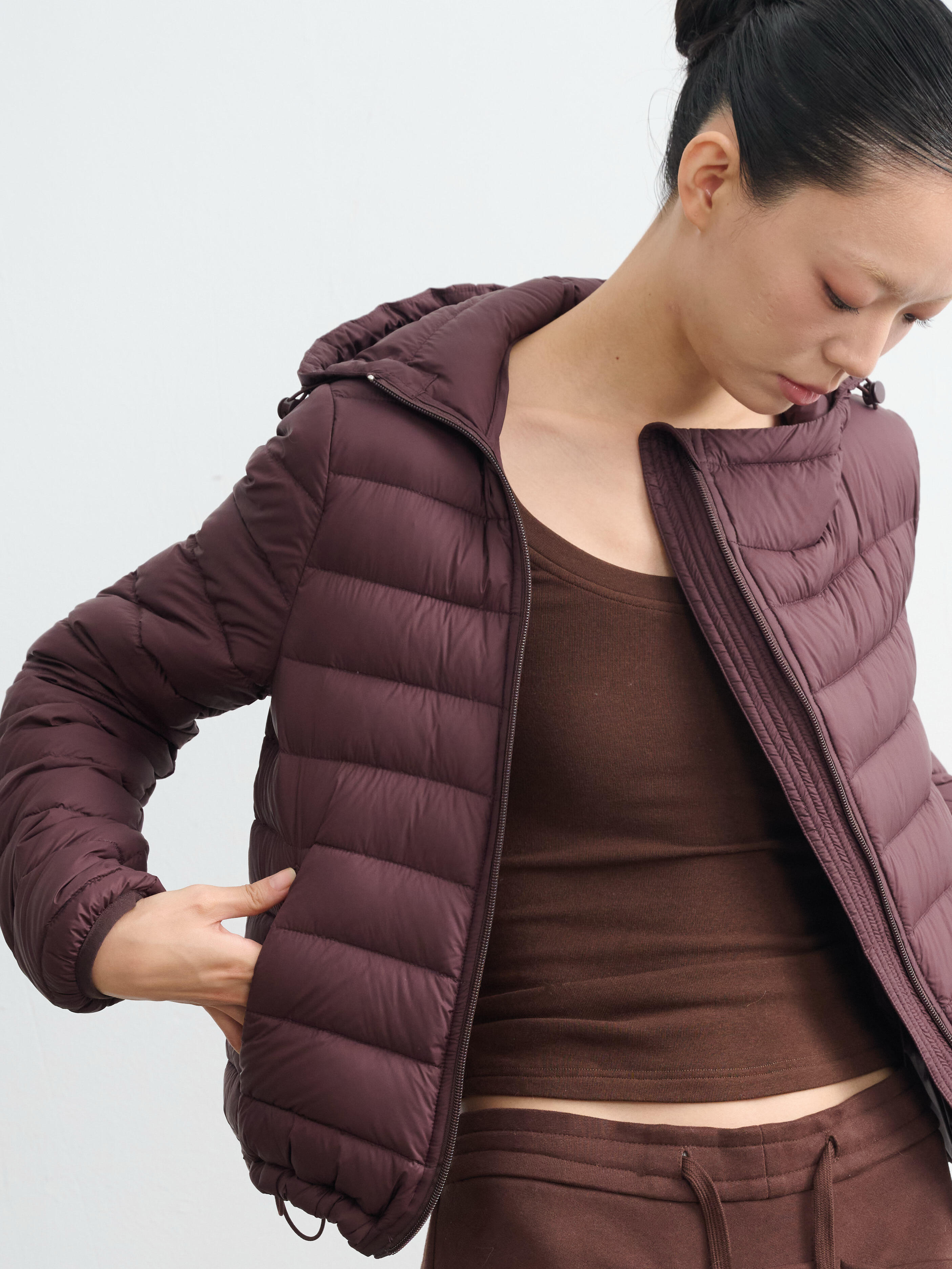 LINY LIBERTY Asymmetric Hooded Puffer Jacket - JAKANA