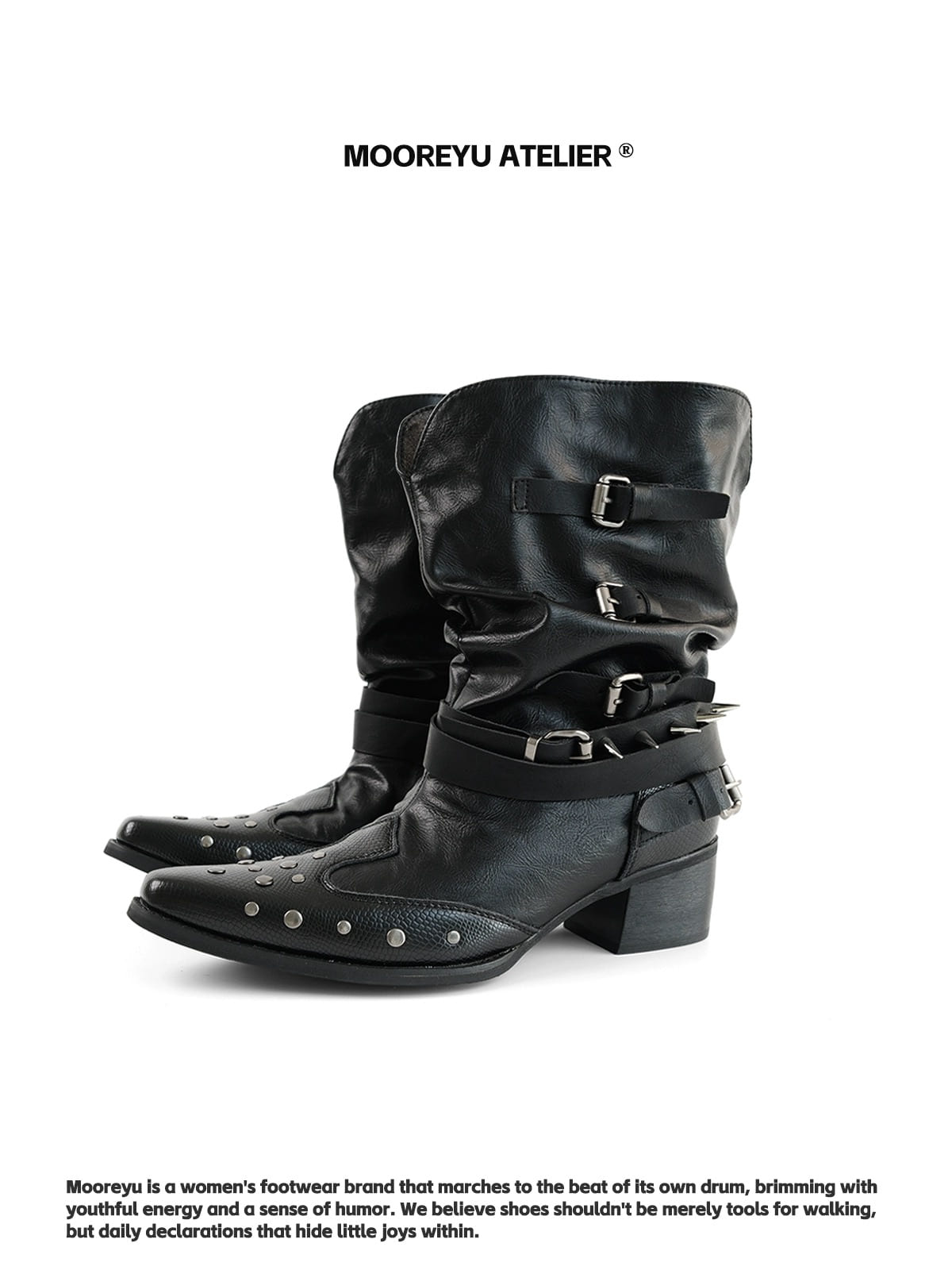 Mooreyu Atelier Buckle Short Ankle Boots - JAKANA