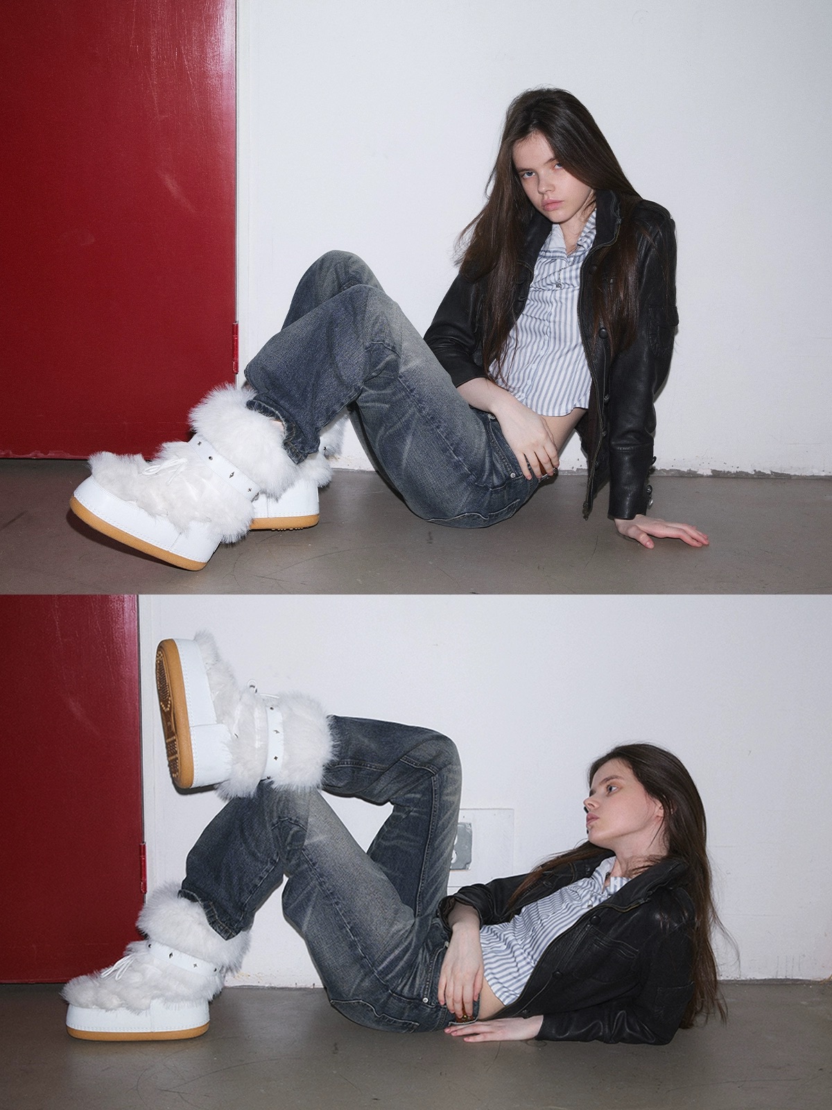 Mooreyu Atelier White Leather Winter Snow Boots - JAKANA