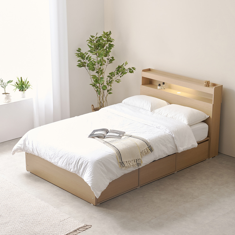 케이컴퍼니니 | 피크 LED수납헤드 더블 침대세트