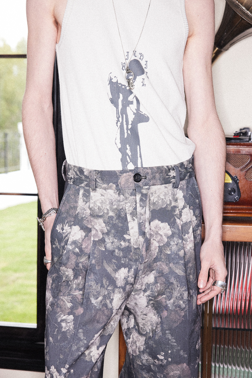 RICHILL MELANCHOLY 25SS 프린트 피팅 리브 스트레치 탱크 탑 언더셔츠 상세 이미지 12