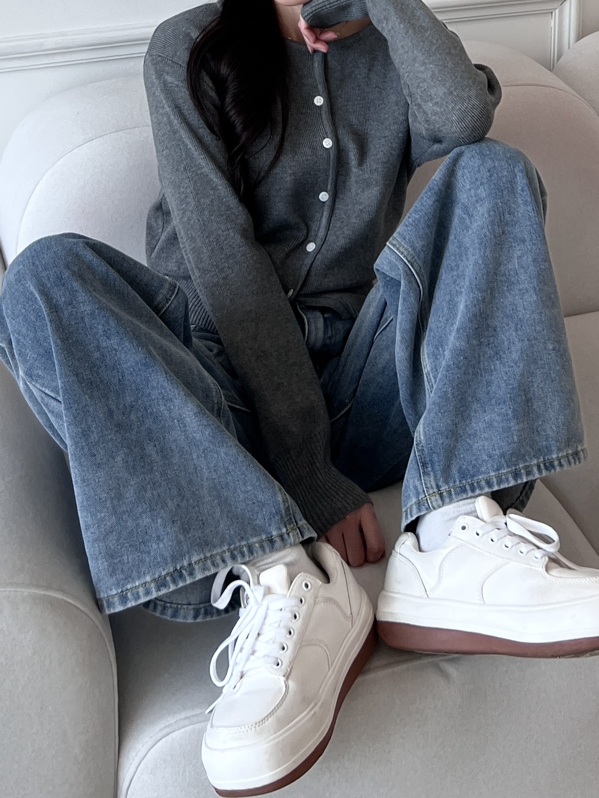 [당일출고/1+1할인] 핀턱 워싱 세미 와이드 데일리 투턱 데님팬츠 청바지 흑청 연청 중청 상세 이미지 53