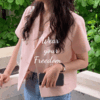 [여름🍉썸머]여성 심플 핑크 트위드 카라 반팔 자켓