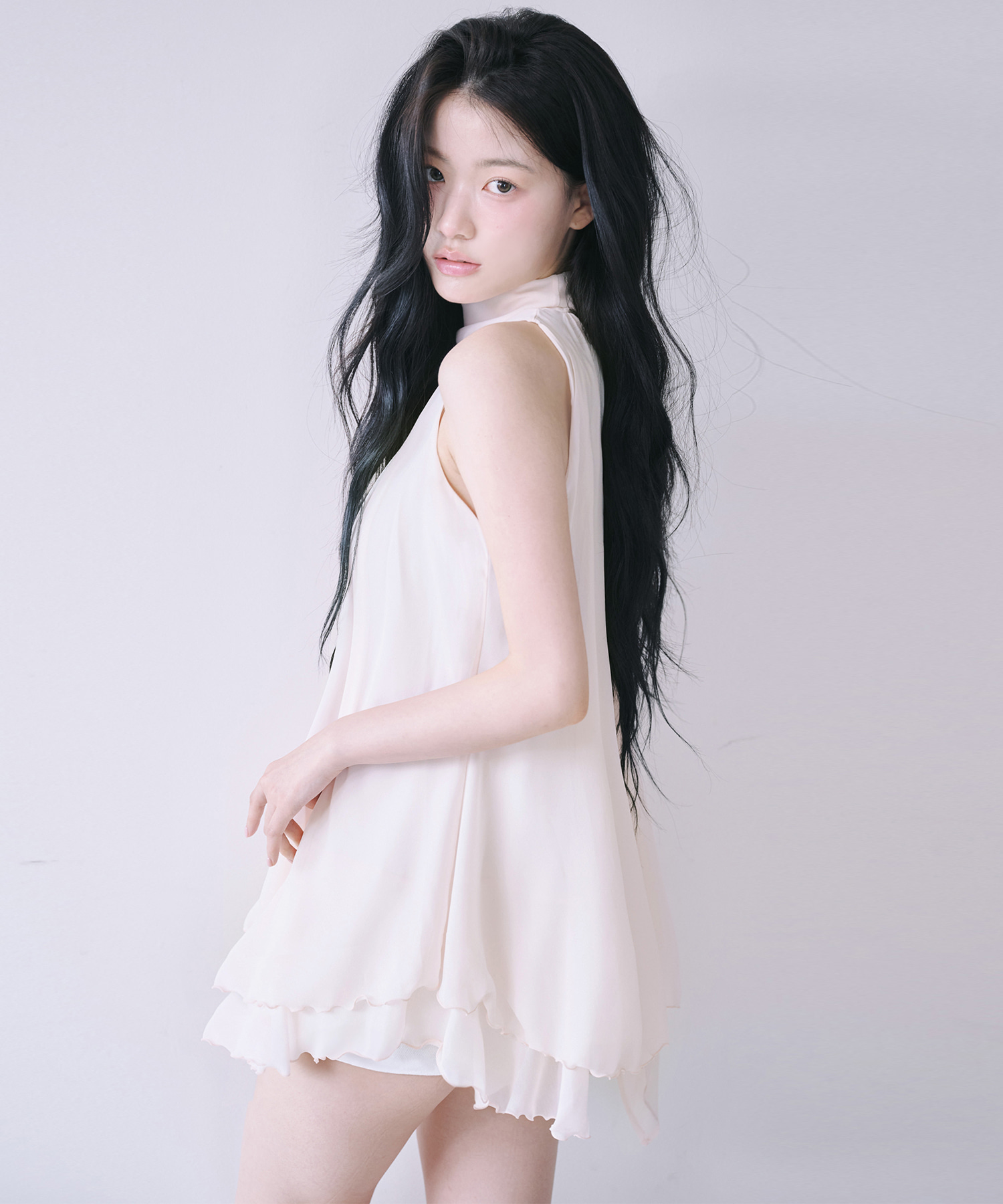 YUI RUFFLE BLOUSE [PEACH PINK] - reisemiya