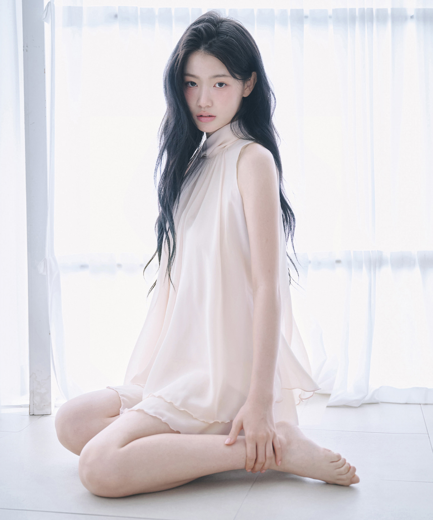 YUI RUFFLE BLOUSE [PEACH PINK] - reisemiya