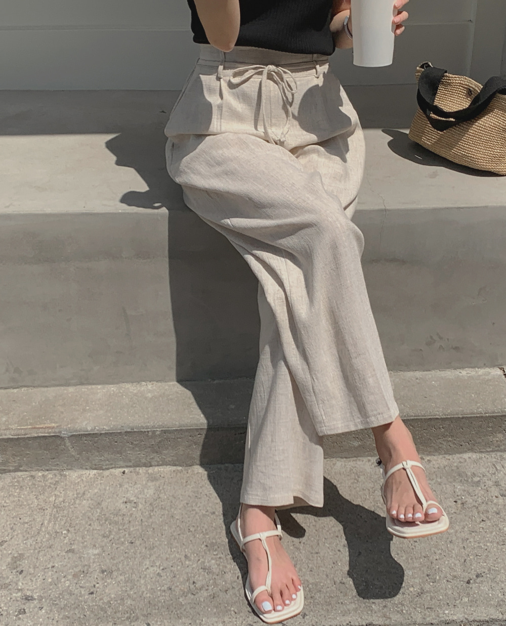 リボンリネンパンツ/ワイド/2color | CHERRYKOKO