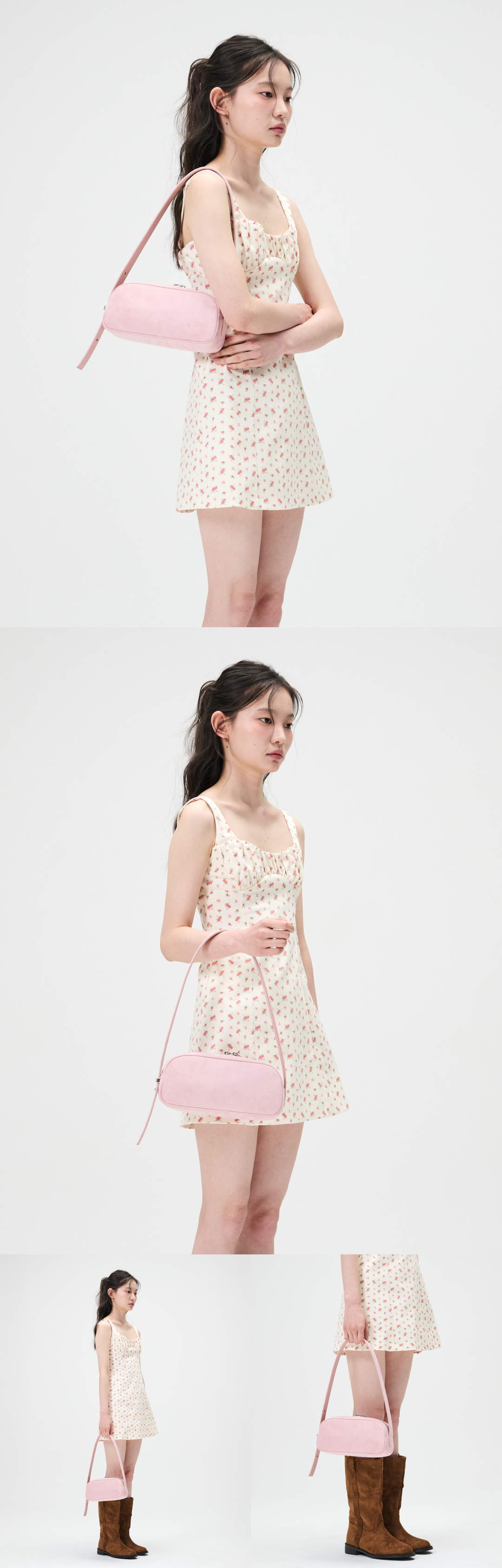 Pebble Bag Suede Pink