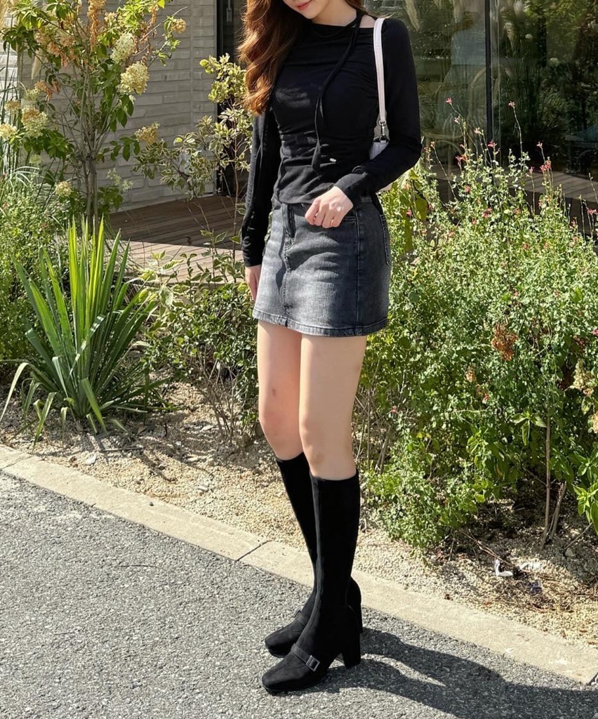 slim suede long boots