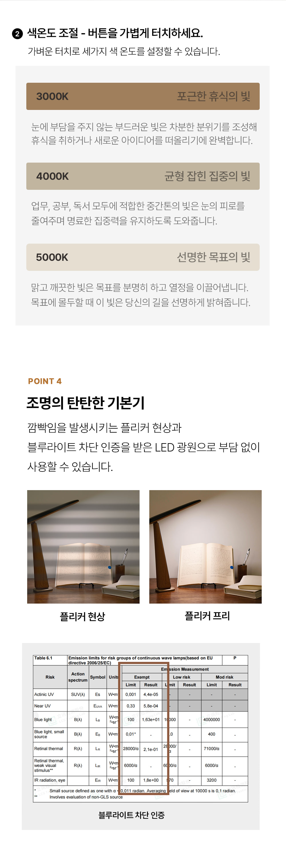 울티 플로우 LED 무선스탠드 독서등 학생 공부 책상조명 상세 이미지 16