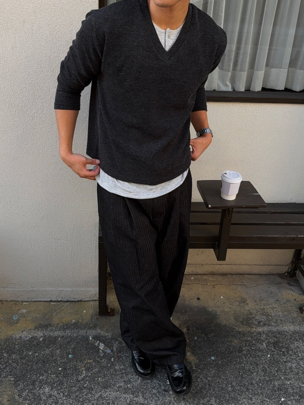 코트 모델 착용 이미지-S1L40