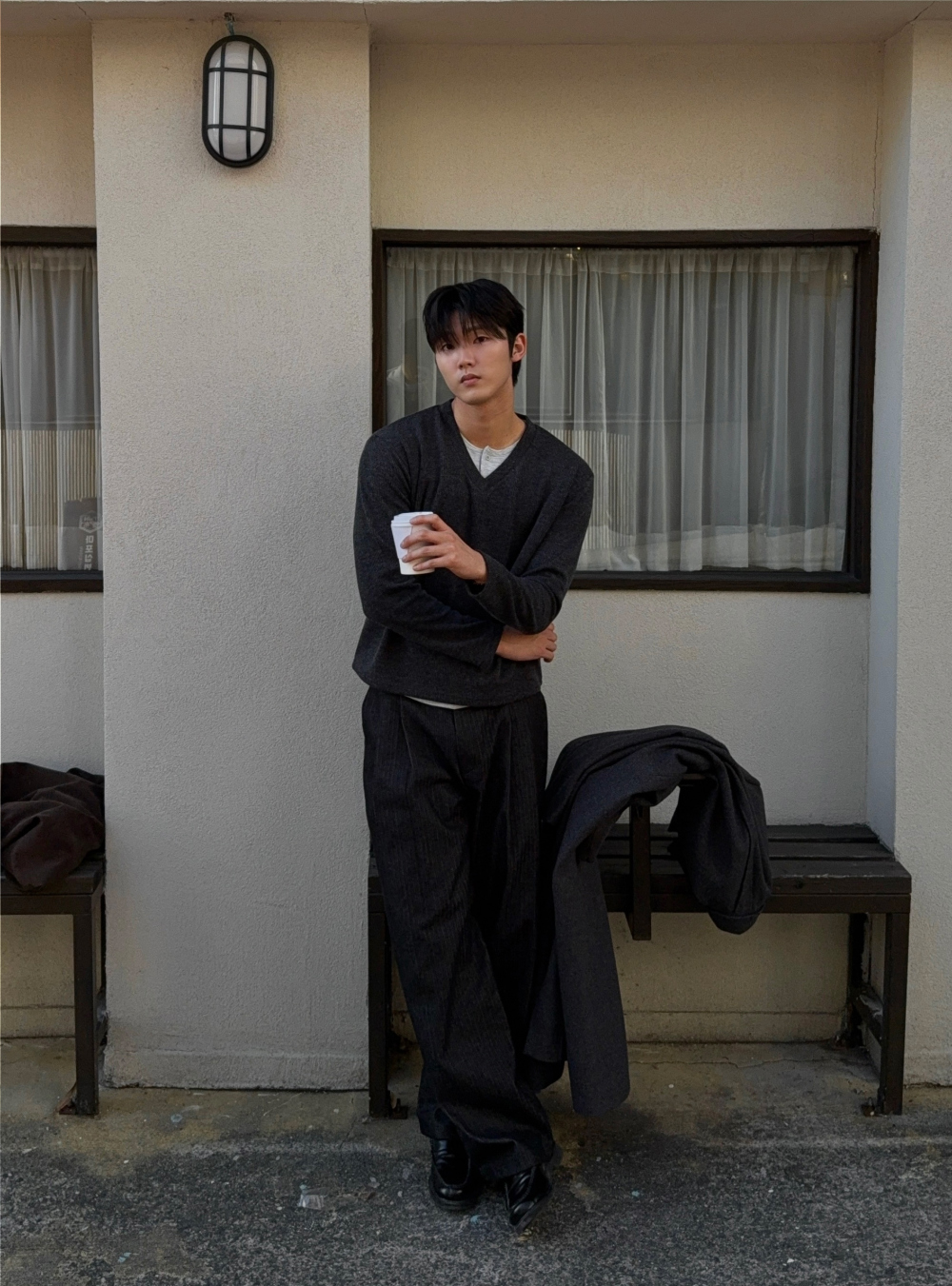 코트 모델 착용 이미지-S1L44