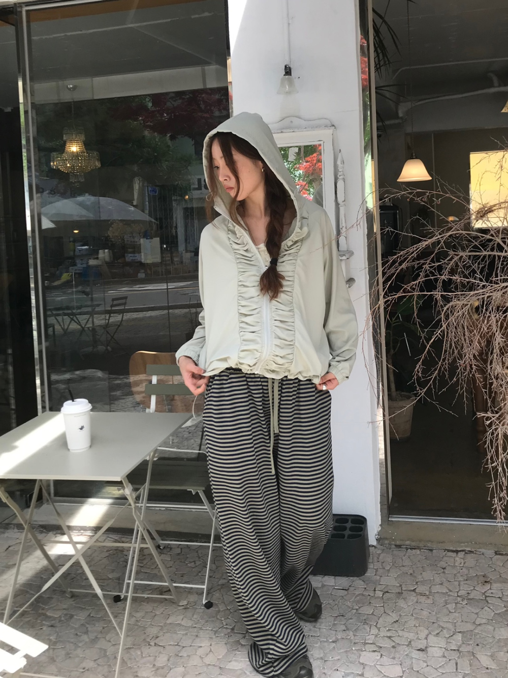 긴팔 티셔츠 모델 착용 이미지-S1L20