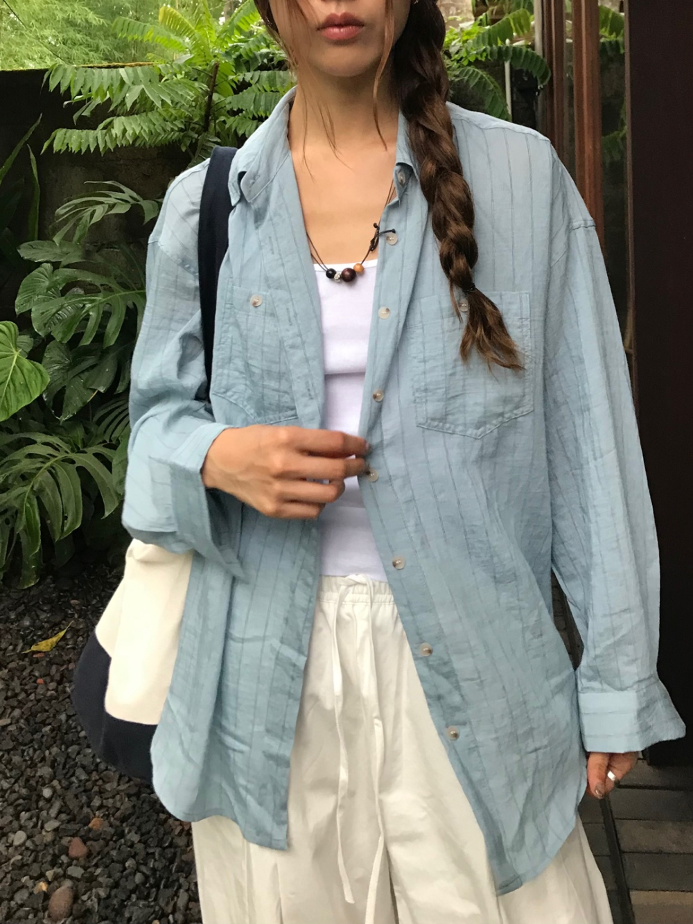 トップス Tomo TOMO SHIRT IN SKY – 100% SILK SHOP