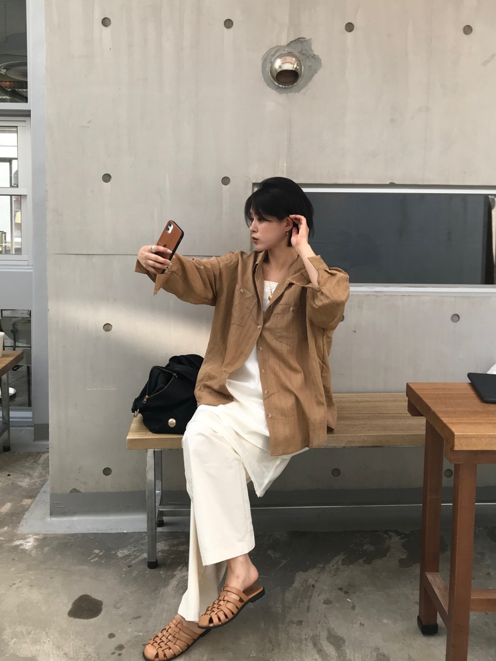 camel stripe shirts | ファッション通販サイト NUGU