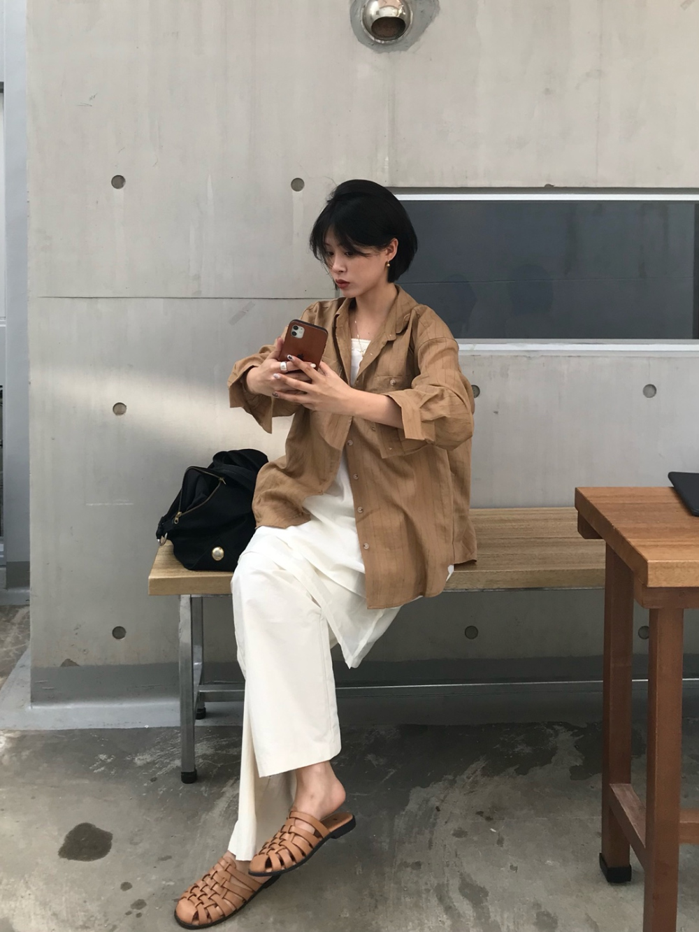 camel stripe shirts | ファッション通販サイト NUGU