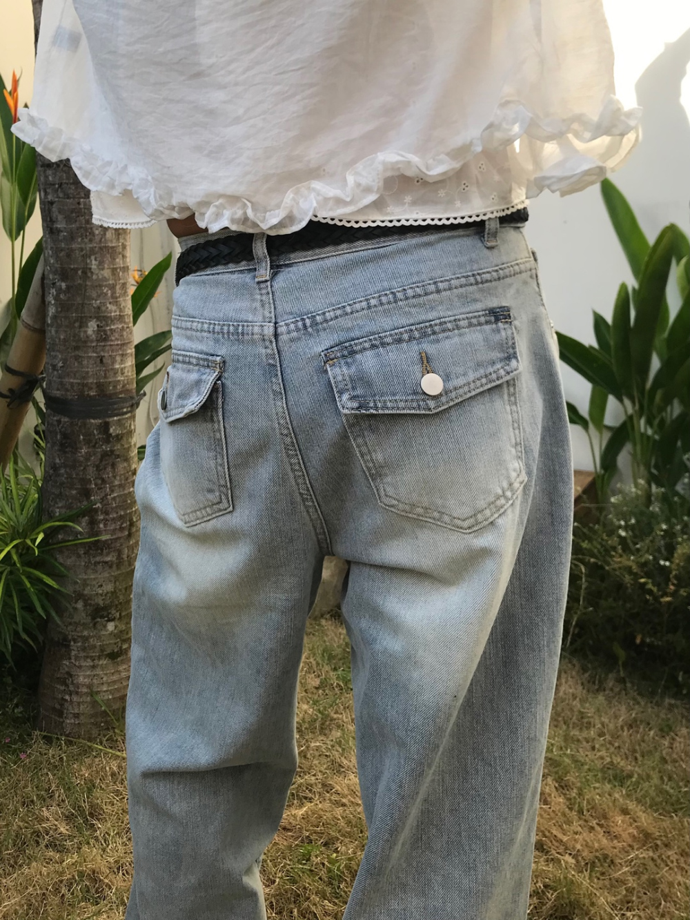 back pocket light denim pants | ファッション通販サイト NUGU