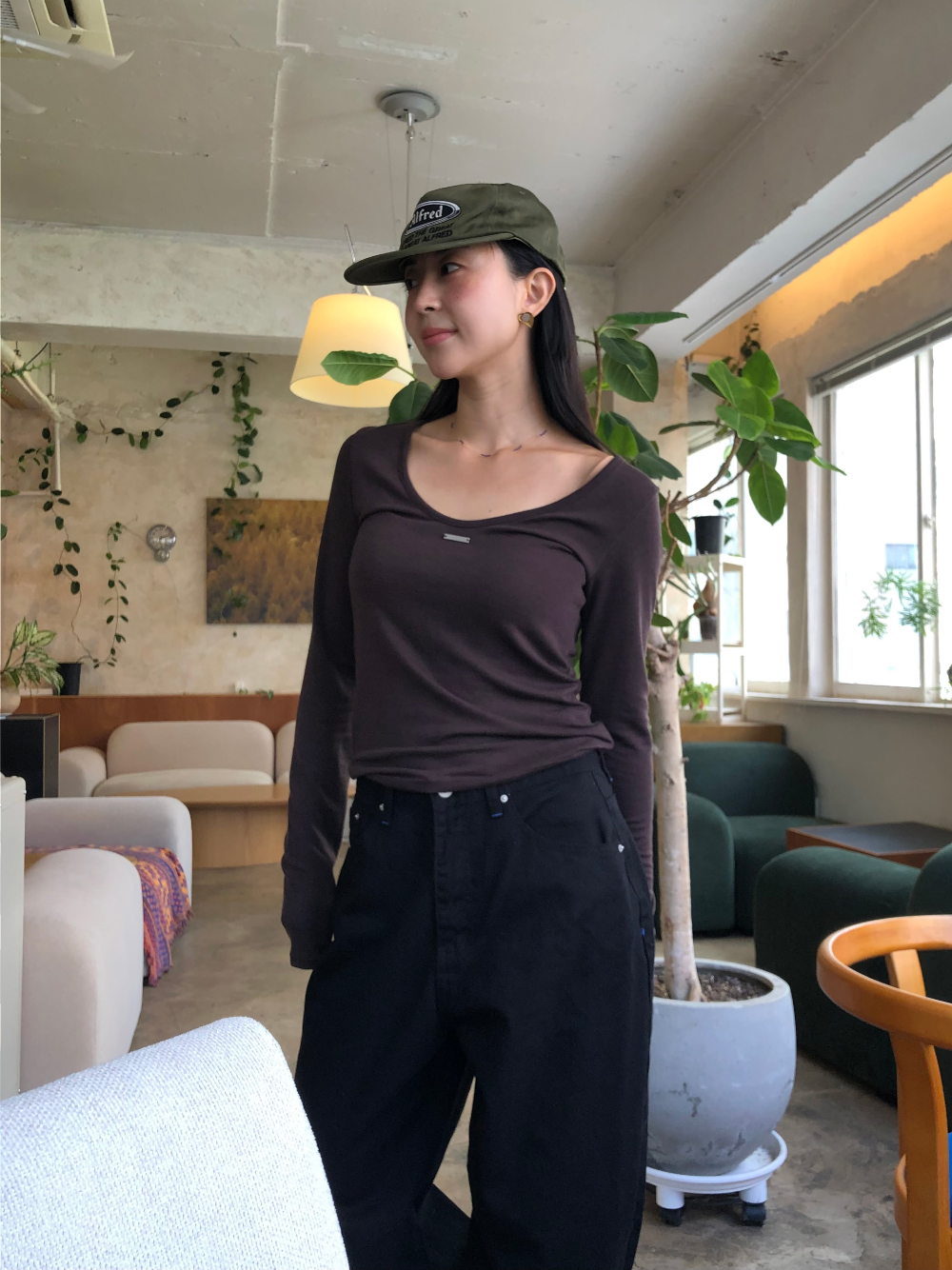 민袖丈 모델 착용 이미지-S1L16