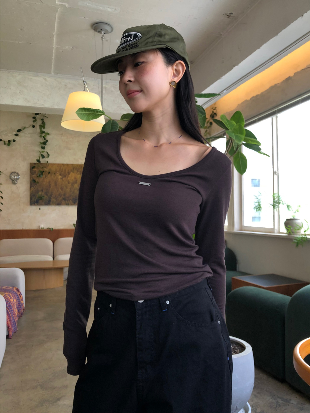 민袖丈 모델 착용 이미지-S1L4